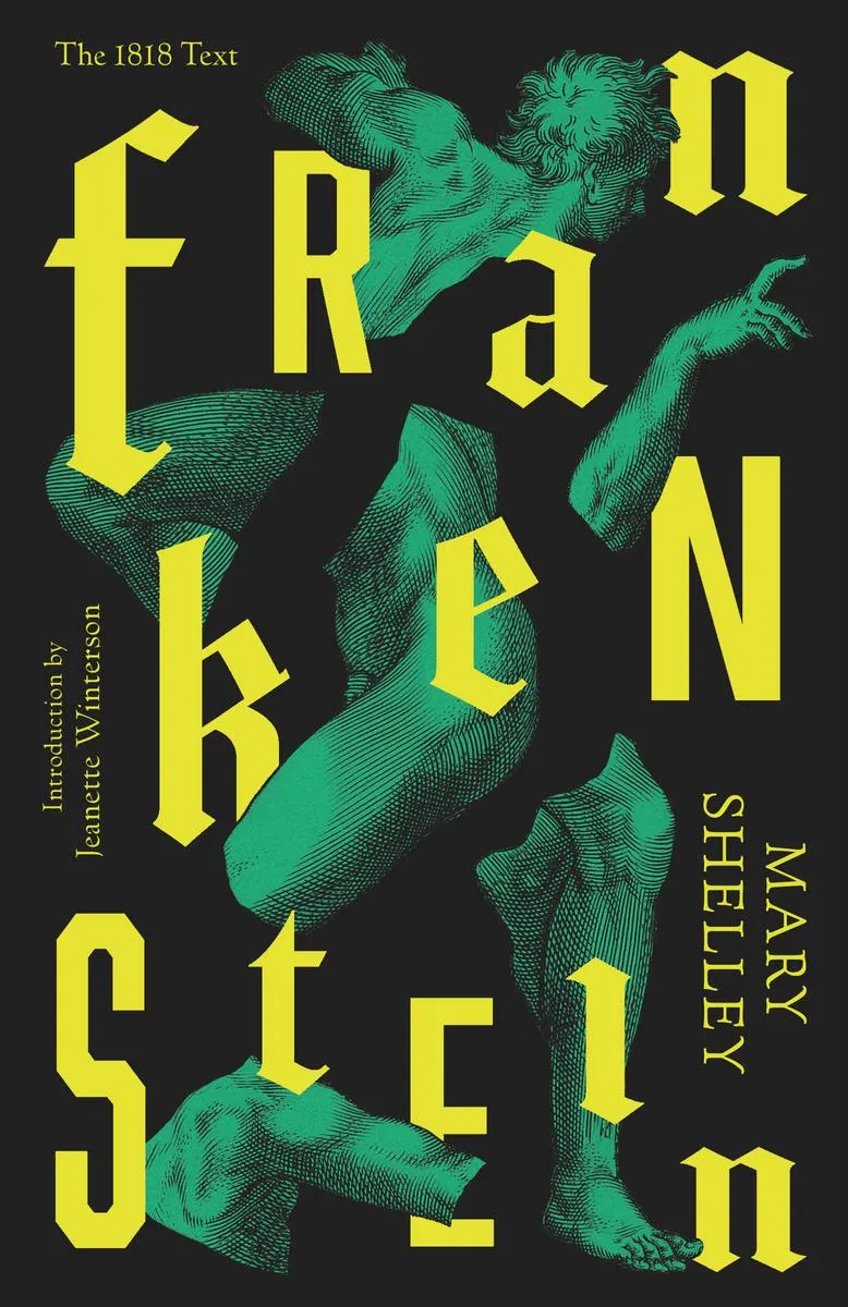 Book cover of Frankenstein by Mary Shelley, the Gothic classic about a scientist and the creature he abandons