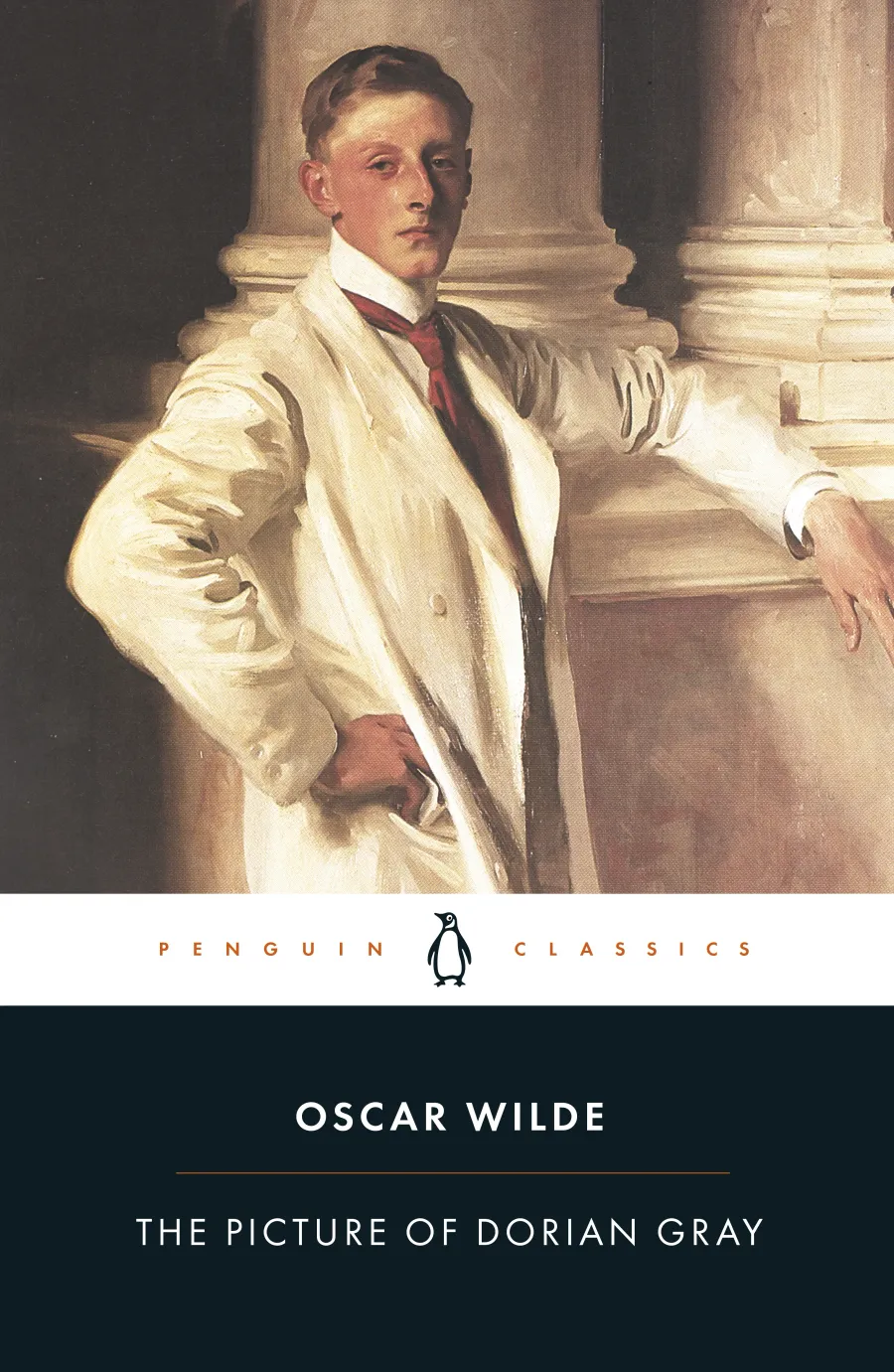 Book cover of The Picture of Dorian Gray by Oscar Wilde, a Gothic classic about vanity and a cursed portrait