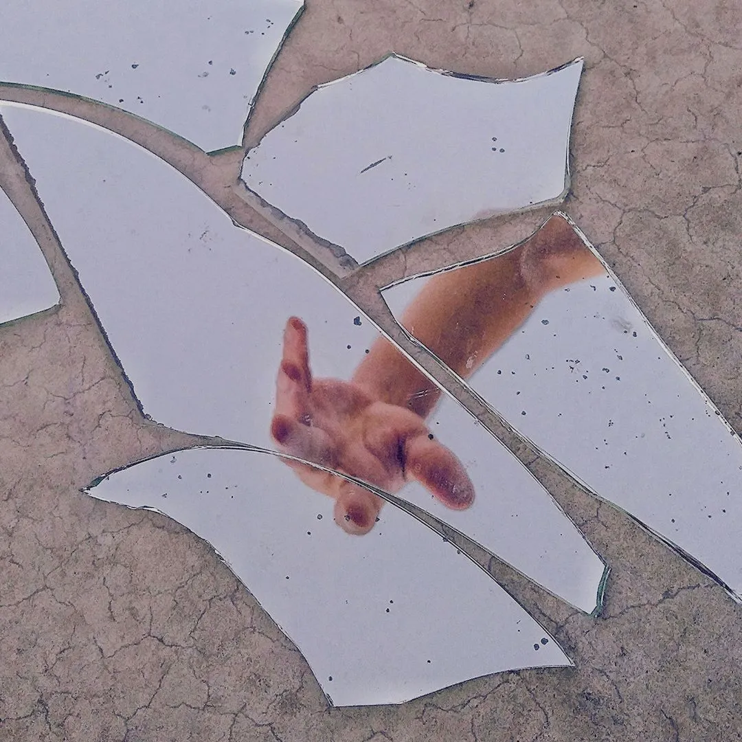 Millennial mess Broken mirror as a symbol of messy life