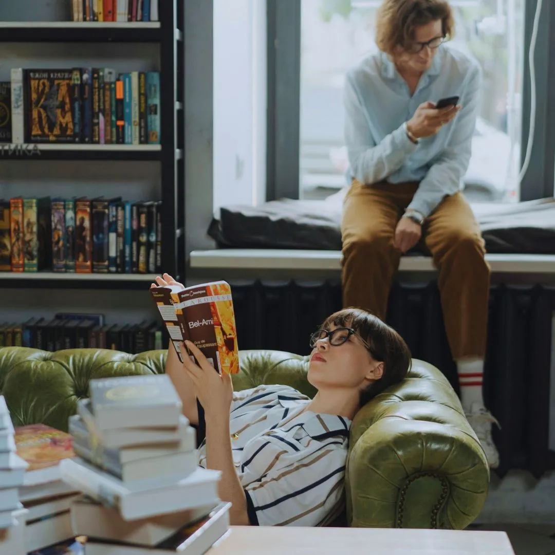 Sad girl with books Sad girl with books