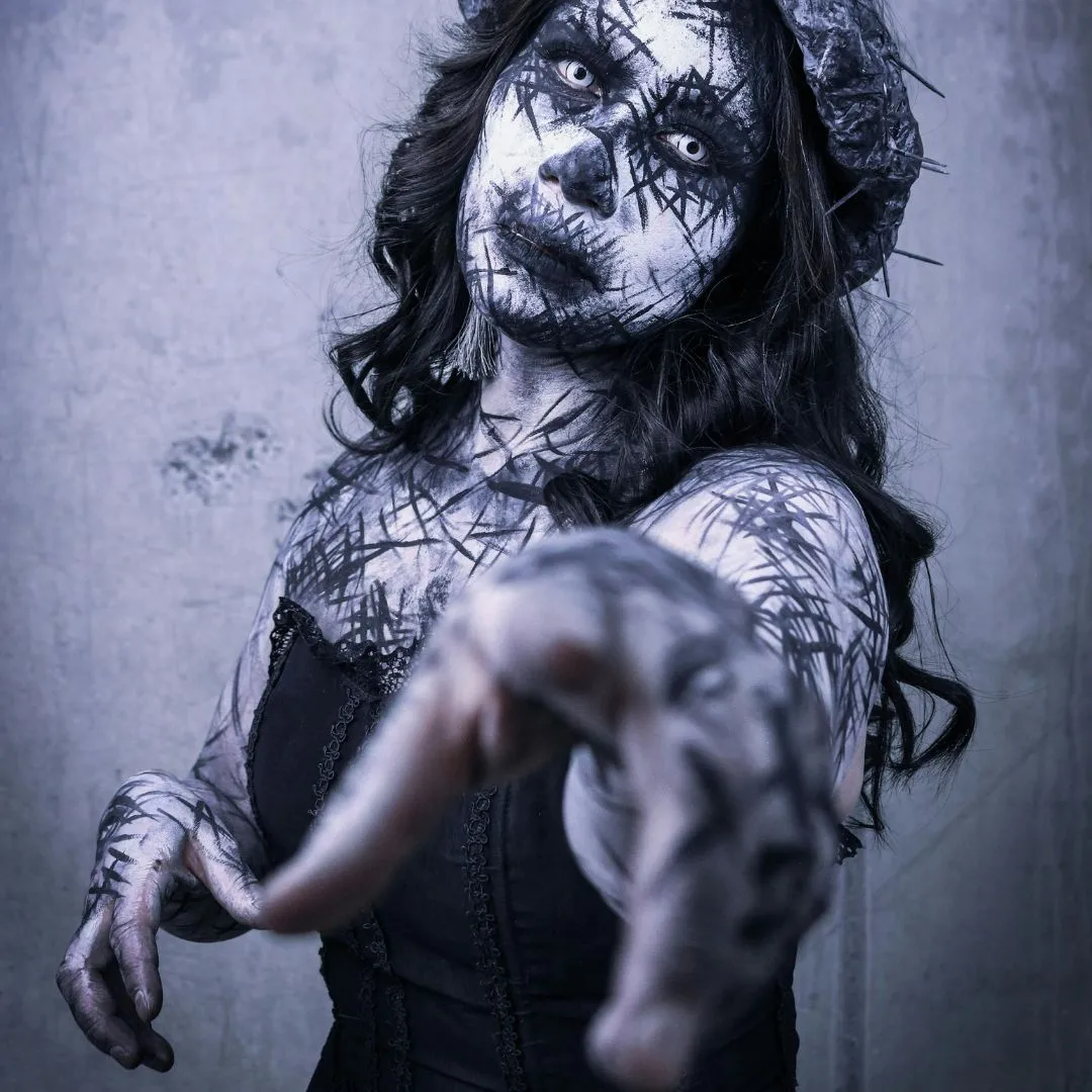 disseverment and horror woman trapped and terrified