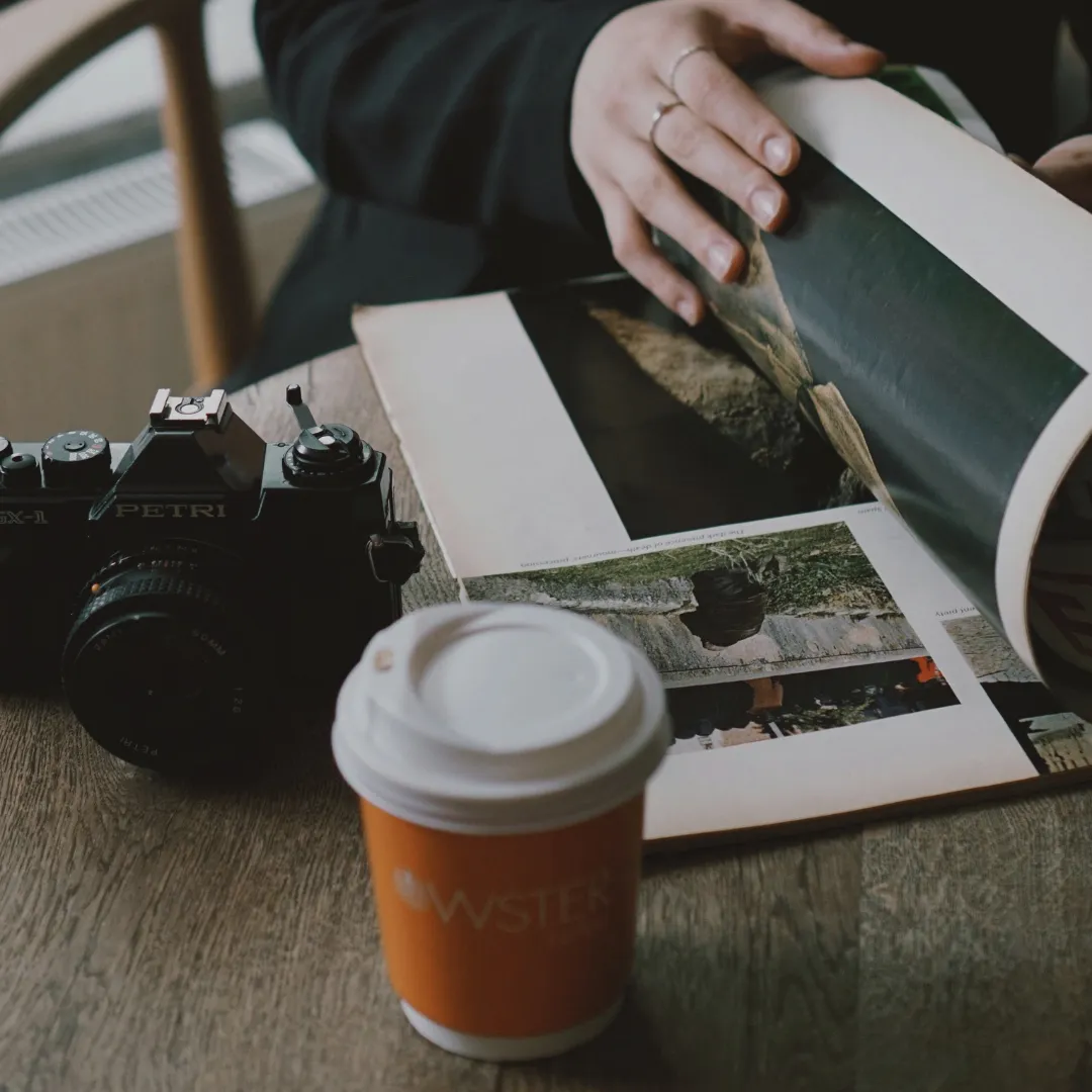 reading book with coffee and memories