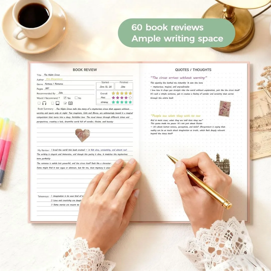 a girl filling the verveorig book reading journal