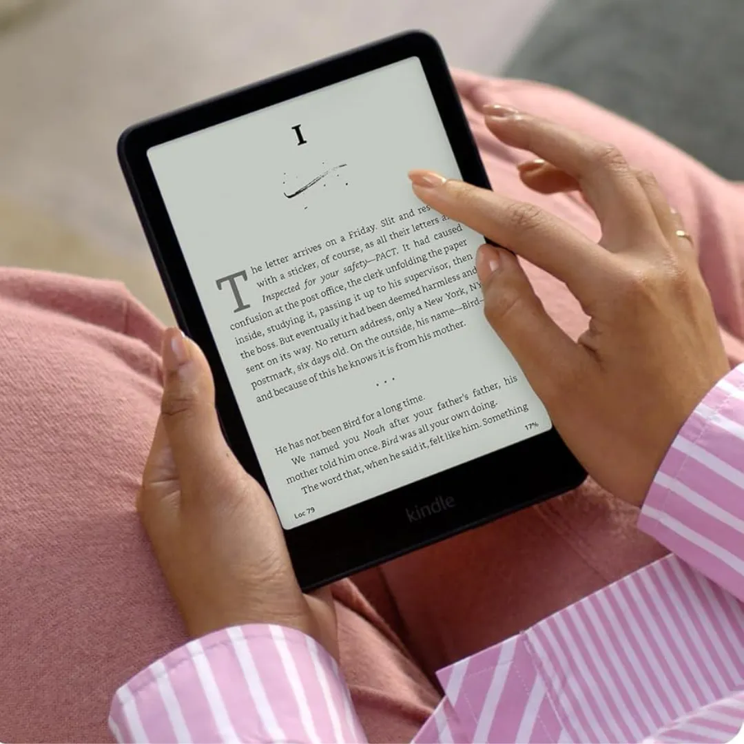Amazon Kindle Paperwhite with a larger glare-free display and adjustable warm light.
