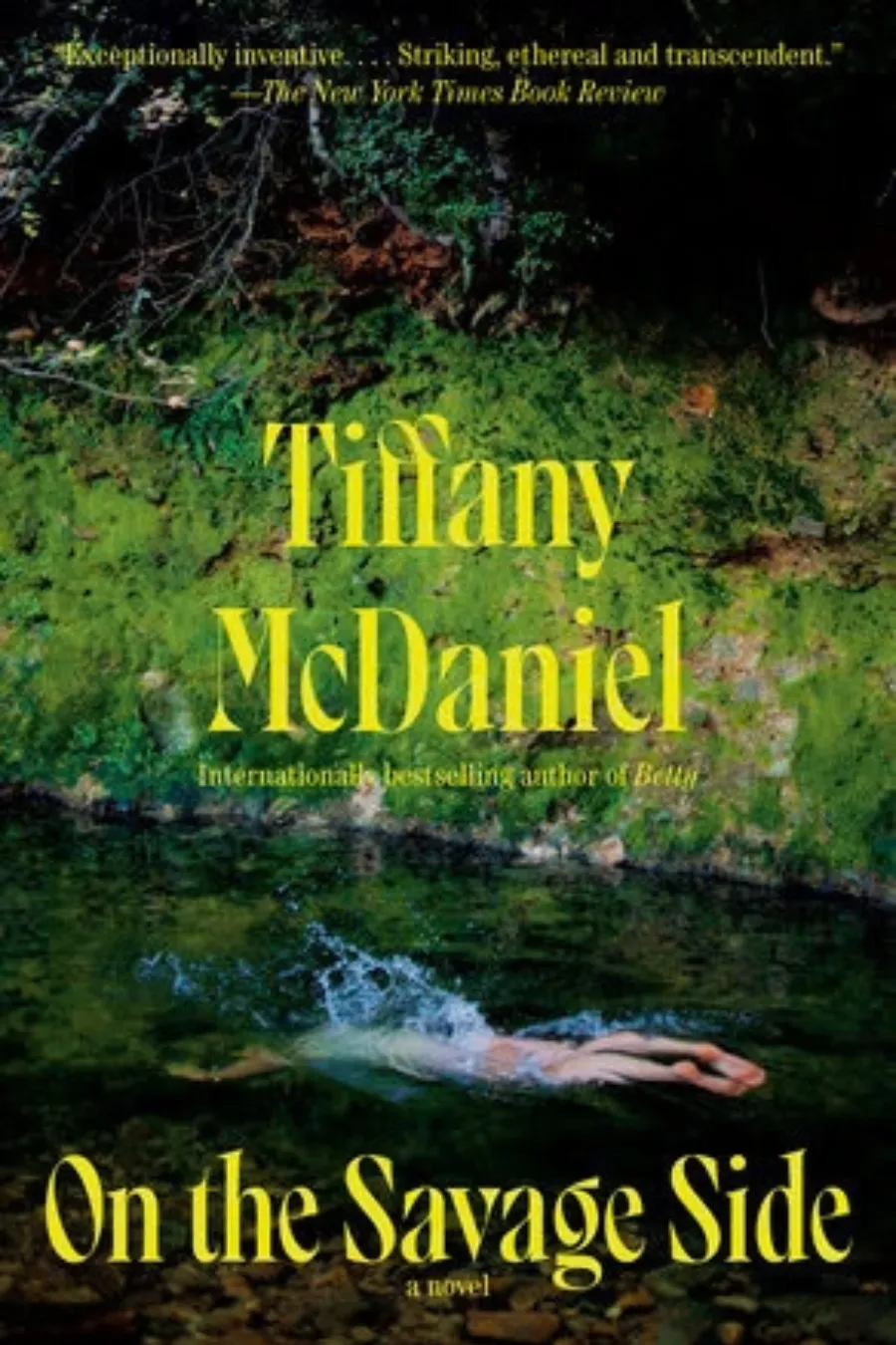 on-the-savage-side-by-tiffany-mcdaniel Book cover of On the Savage Side by Tiffany McDaniel, an unsettling unhinged novel about twin sisters, missing women, and forgotten communities.